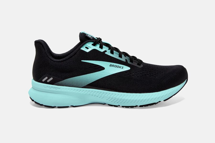 Brooks Running Shoes Womens Black/Blue - Launch 8 Road - 9061-AOHPV